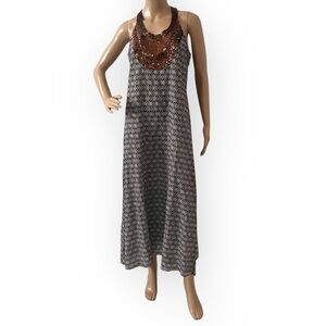 TORY BURCH Sequin and beaded Sunkiss Lightweight cotton tank Dress size 4